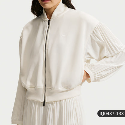 Nike Official Genuine Sportswear Women's Woven Cropped Pleated Sleeve Jacket IQ0437-133
