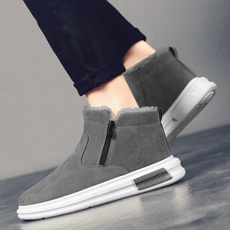 Men's Shoes 2025 Winter New Fleece-Lined Thickened Warm Cotton Shoes Men's Outdoor Casual Fashion Cold-Resistant Snow Boots