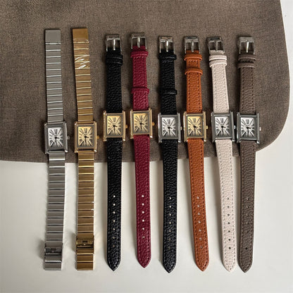 Hot sale simple light luxury exquisite commuter square senior student quartz watch temperament casual versatile second-hand wholesale price