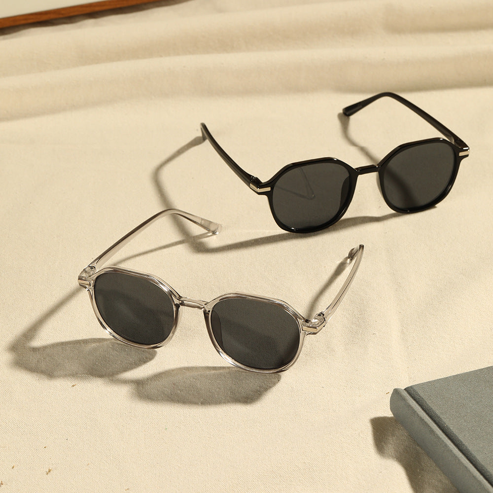 Fashionable retro sunglasses 2025 new full-frame round frame with rice stud sunglasses, women's versatile outfit street style sunglasses