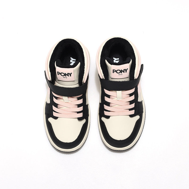 Pony Pony Boys and Girls' Shoes 2025 Spring New Big Children's Medium and High Top Athleisure Board Shoes 234K1CW51PK