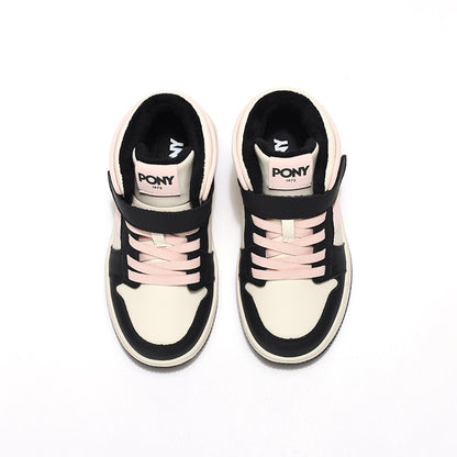 Pony Pony Boys and Girls' Shoes 2025 Spring New Big Children's Medium and High Top Athleisure Board Shoes 234K1CW51PK