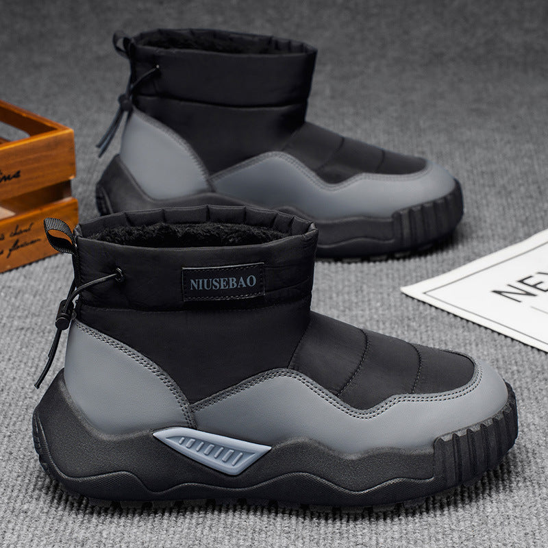 2025 Autumn/Winter New Snow Boots Men's Warm Casual Cotton Boots, Outdoor Fashion Mid-Top Warm Everyday Men's Shoes
