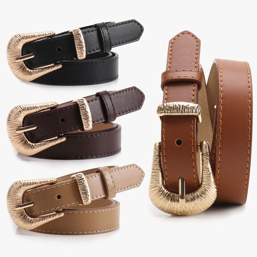 New Simple Old Money Style Women's Belt Threaded Alloy Commuter Casual Belt Women's Versatile Jeans Decorative Belt