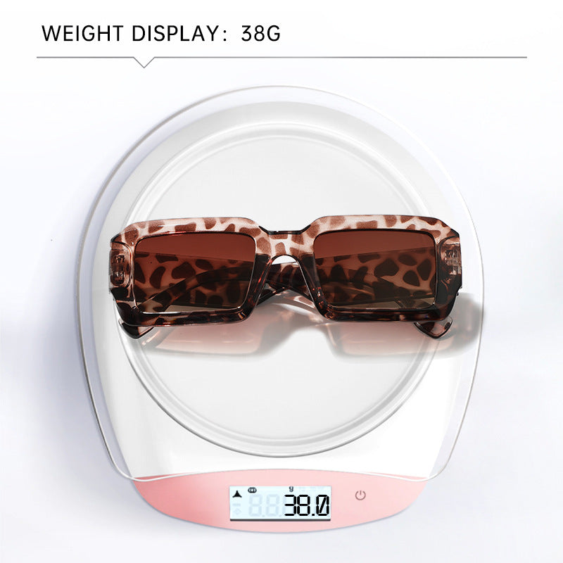 Personalized square frame wide temple sunglasses women's design high-end sunglasses cross-border retro large frame simple sunglasses men