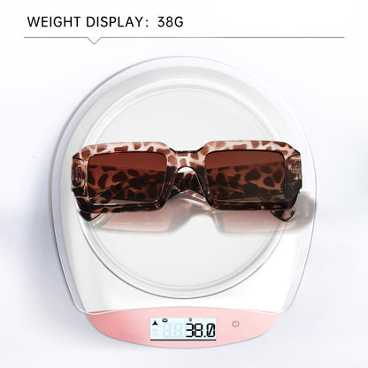 Personalized square frame wide temple sunglasses women's design high-end sunglasses cross-border retro large frame simple sunglasses men
