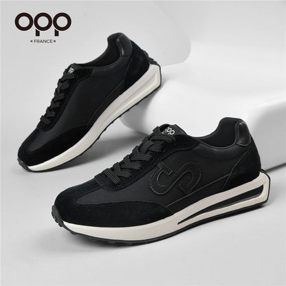 OPP men's shoes spring 2026 new outdoor tourism sports leisure jogging shoes leather high-end Forrest Gump shoes for men