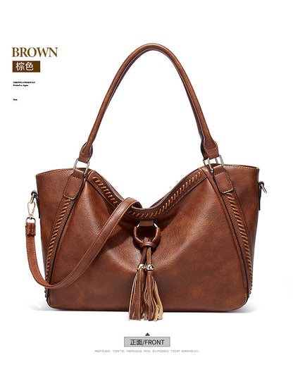 Foreign trade bag women's bag 2024 new European and American vintage fringed tote bag shoulder bag bucket bag manufacturer wholesale