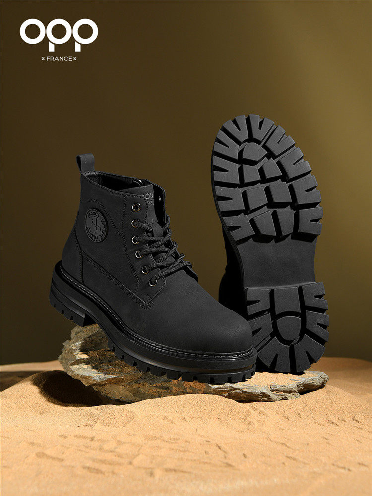 OPP Martin boots men's winter 2026 new British style high-top retro height-increasing outdoor sports workwear rhubarb boots