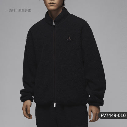 Nike Official Genuine JORDAN Men's Lamb Wool Warm Loose Jacket FV7449-010