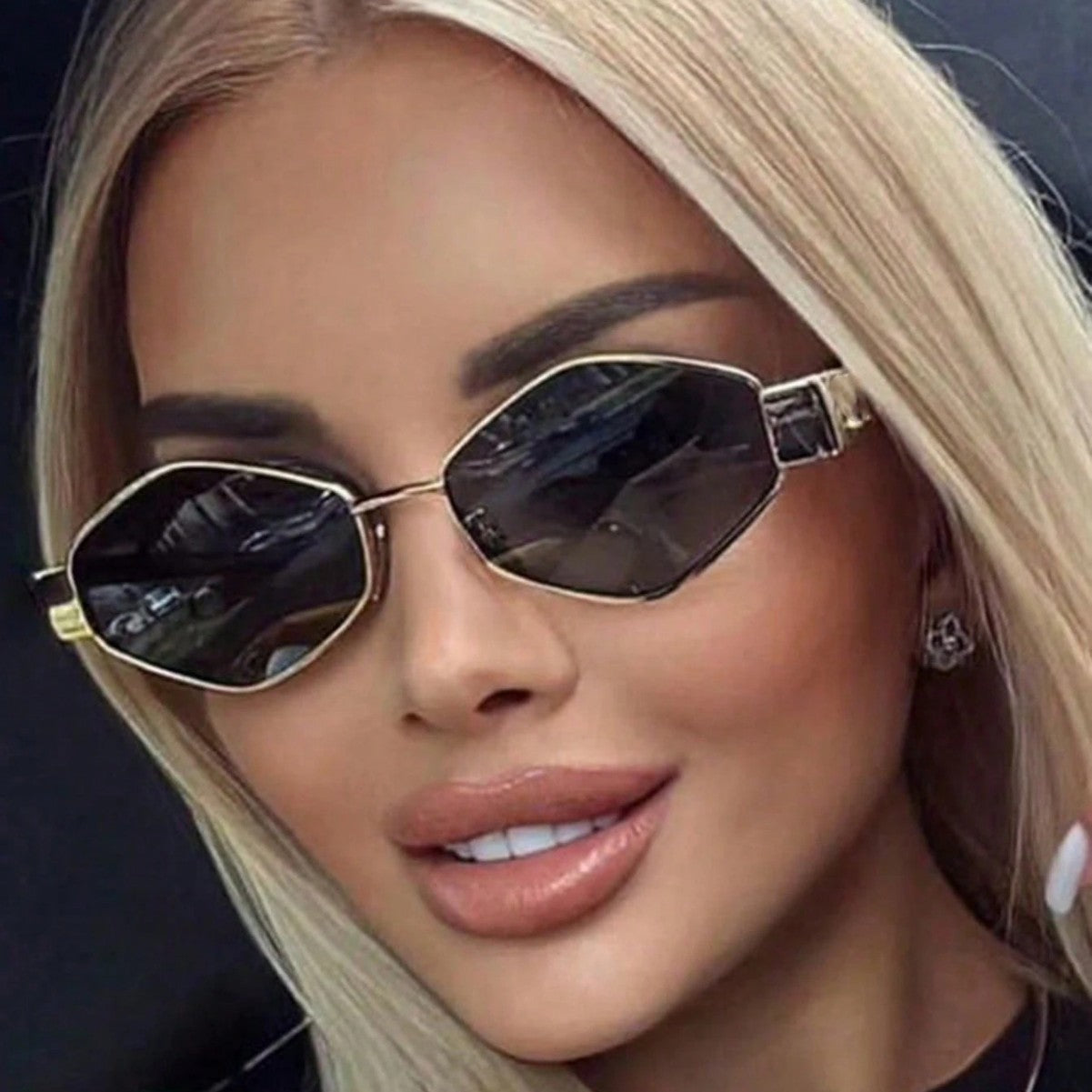 2 sets of oval metal small frame sunglasses for women, sophisticated fashion street style sunshade glasses paired with trendy sunglasses