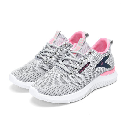 2025 Spring New White Shoes Sneakers Women's Lightweight Soft Sole Women's Running Shoes Student Lace-up Casual Shoes