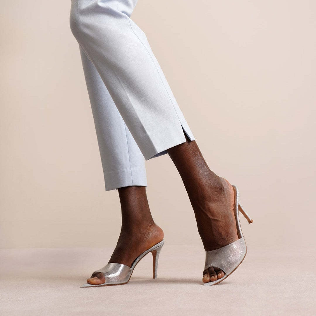 2026 Summer Transparent PVC Stiletto Heel High Heel Slippers Women's European and American Style Pointed Toe Open-toe Sandals Women's Shoes Show Leg Length
