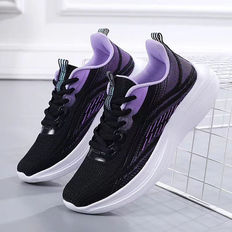 Shoes women's 2025 spring new trend running shoes soft sole transparent sports mesh shoes women's cross-border wholesale