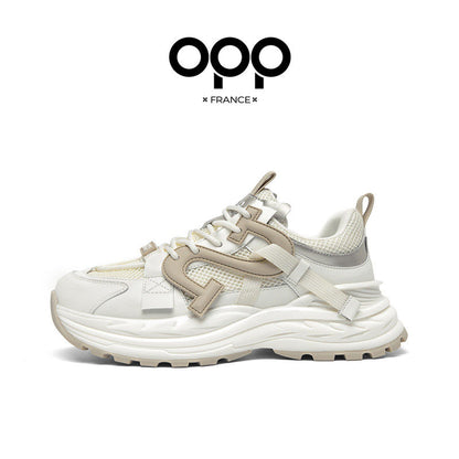 OPP men's shoes spring thick sole heightening, outdoor sports running leisure, versatile niche trendy brand ruffian, handsome daddy shoe men