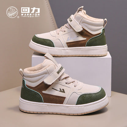 Pullback color blocking versatile Velcro children's shoes, board shoes, children's sports shoes, winter new men's and women's fashion casual shoes