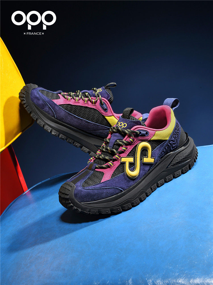 OPP men's shoes 2026 spring niche light luxury sports and leisure shoes, high-end trendy brand outdoor tourism hiking dad shoes