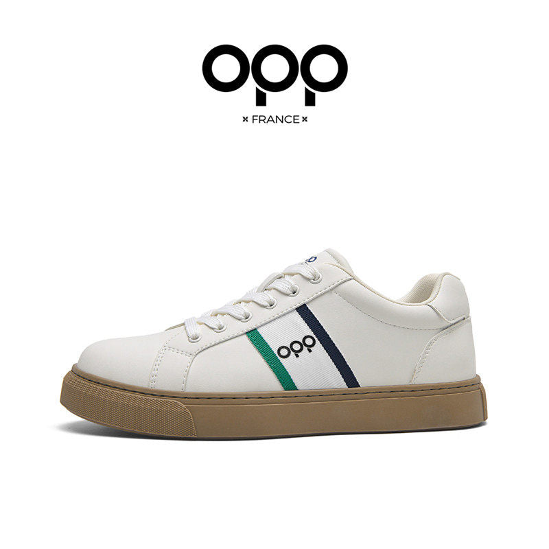 OPP board shoes spring 2026 new men's sports versatile casual low-top light luxury comfortable leather lightweight white shoes