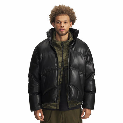 Under Armour Jacket Men's Winter New Faux Leather Athleisure Warm Short Down Jacket 6000427-001