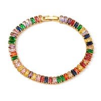 Colored zircon gold-plated bracelet