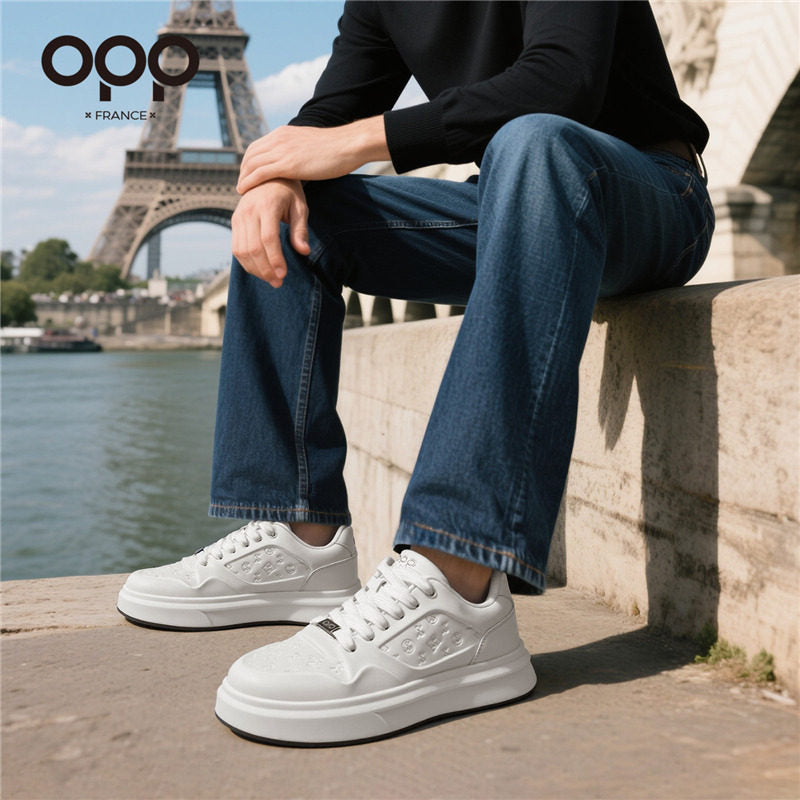 OPPOPP Men's Shoes 2026 New Spring White Shoes Soft Sole Versatile Sports Popular Light Luxury Men's Casual Shoes