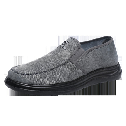 Spring 2025 Comfortable men's shoes, breathable casual single shoes, soft soles, one-foot slip-on shoes, middle-aged and elderly dad shoes, cross-border