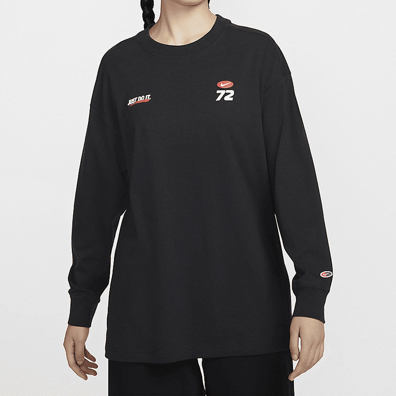 NIKE Women's Crew Neck Knit Athleisure Breathable Loose Pullover T-Shirt HQ1574-045