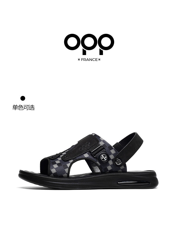 OPP Sandals Men's 2026 New Summer Outdoor Soft-Sole Driver Driving Shoes Non-slip and Anti-odor Dual-purpose Beach Shoes