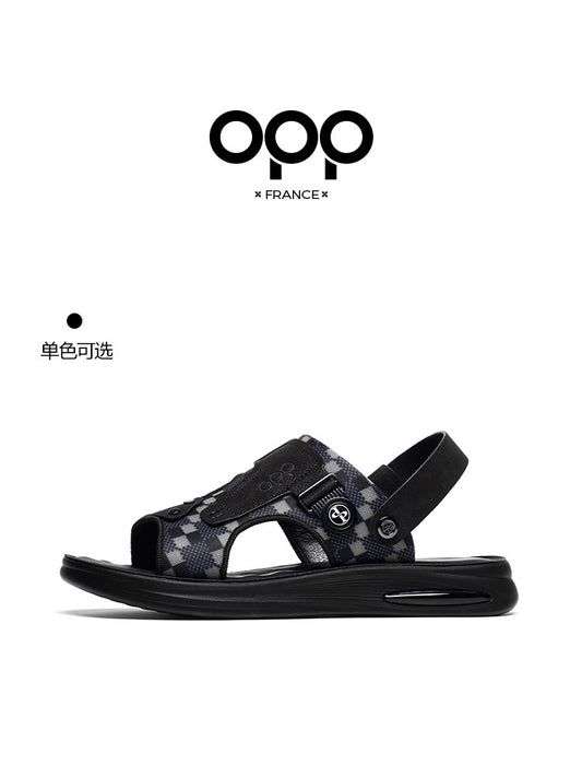 OPP Sandals Men's 2026 New Summer Outdoor Soft-Sole Driver Driving Shoes Non-slip and Anti-odor Dual-purpose Beach Shoes