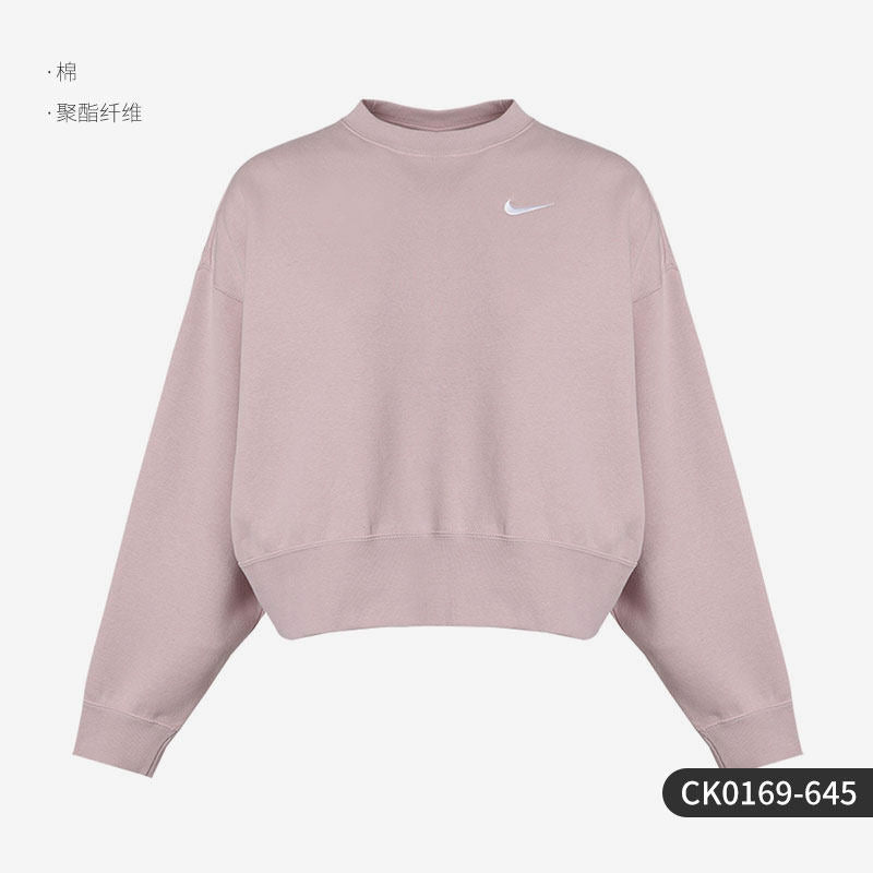 Nike/Nike official authentic women's plus velvet loose round neck sports pullover sweater CK0169-010