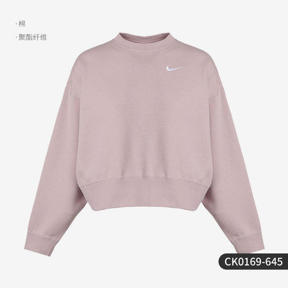 Nike/Nike official authentic women's plus velvet loose round neck sports pullover sweater CK0169-010