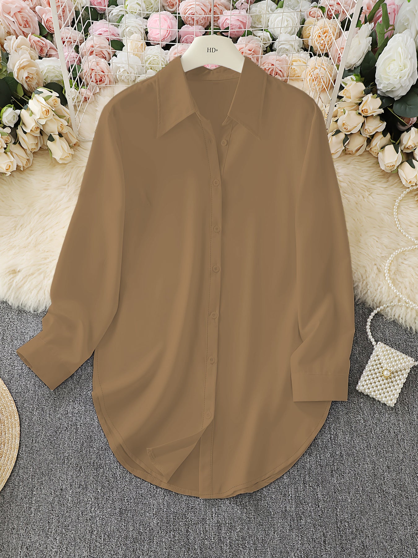 2026 AliExpress wish Amazon Hot Item: Four-season fashion minimalist irregular women's shirt, long-sleeve shirt