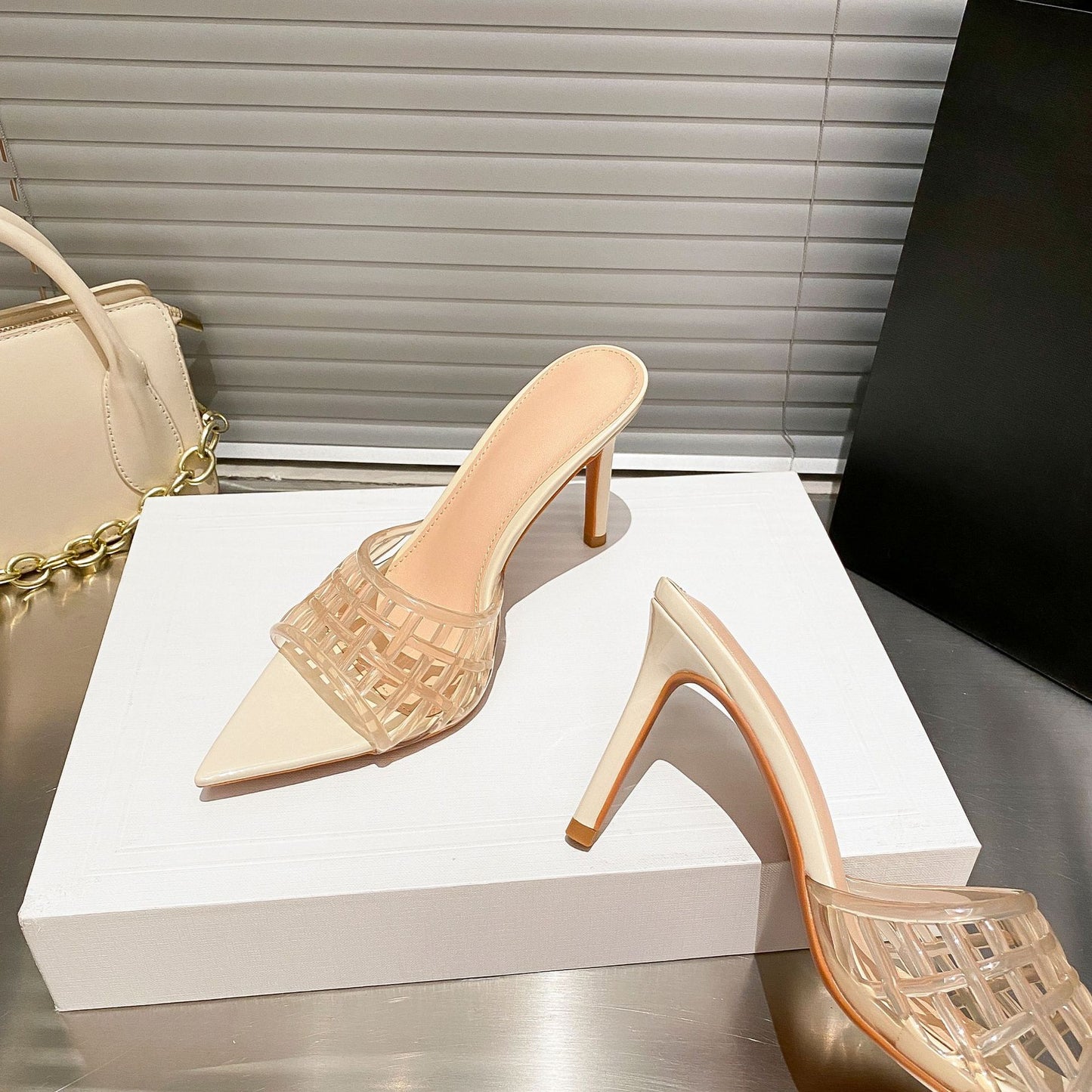 YX Transparent High Heels Women's Summer 2026 New Pointed Toe Stiletto Heel Sandals Versatile Slimming Niche Design Fashion Women's Shoes