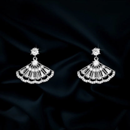New women's earrings, diamond-studded lupine teardrop-shaped tassel earrings, Baroque court style, multicolor versatile earrings