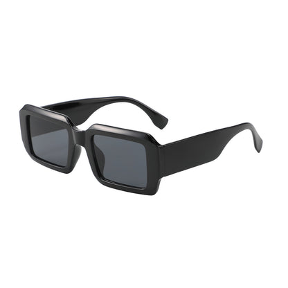 Personalized square frame wide temple sunglasses women's design high-end sunglasses cross-border retro large frame simple sunglasses men
