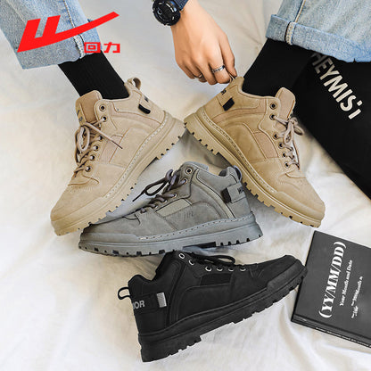 Warrior autumn workwear men's Martin boots, 2024 new bestseller, low-top British-style desert boots, yellow ankle boots