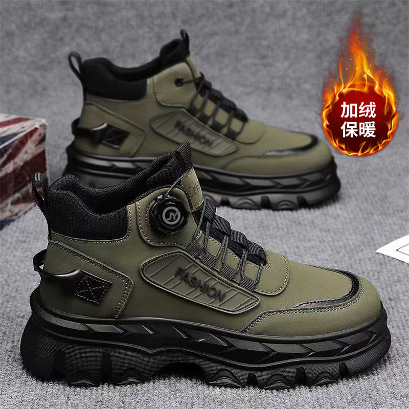 Martin boots men's shoes fall 2025 new high-top casual sports shoes thick soles increase height anti-slip outdoor workwear