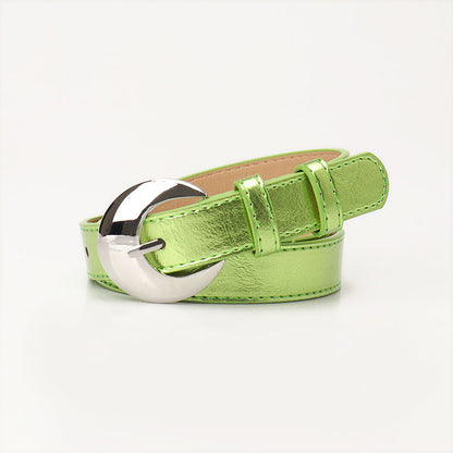 Cross-border new moon silver fashion versatile women's belt ins simple Korean jeans high-end belt