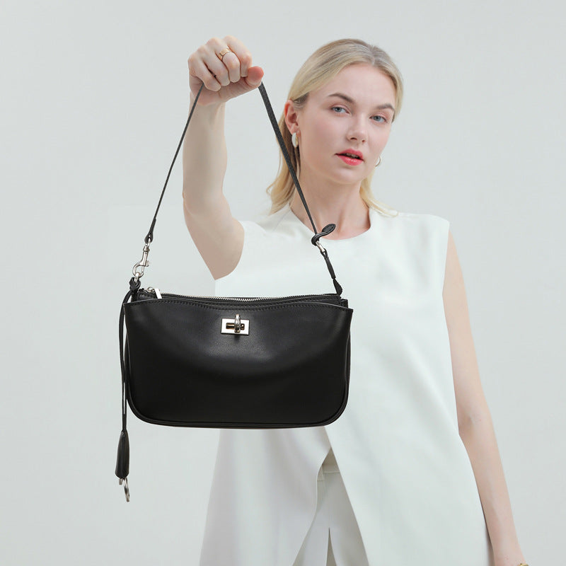 Bolsa transversal fashion Couro curtido vegetal rodeo Bolsa elegante versátil Bolsa de ombro curta bolsa feminina Novo modelo para o dia a dia Bolsa de ombro