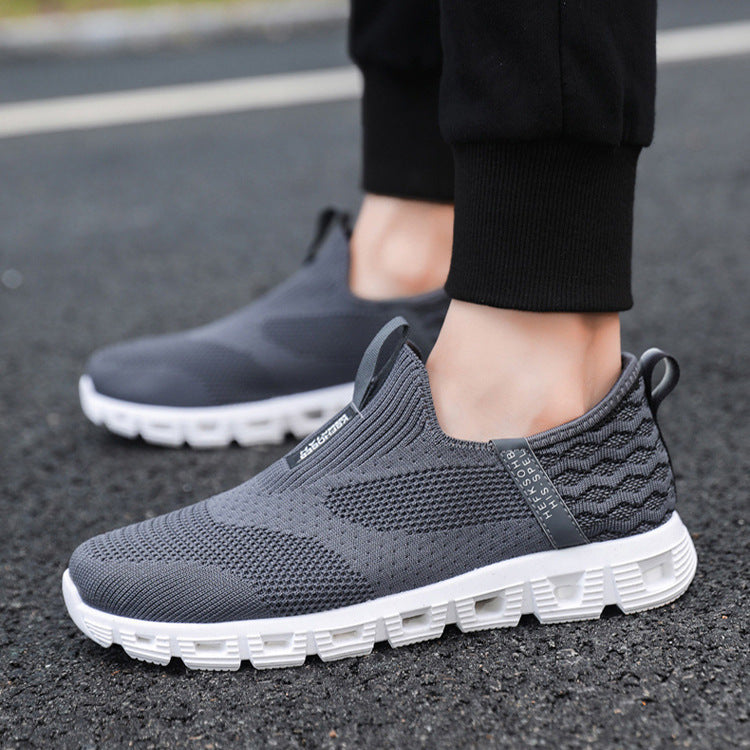 New men's shoes, fashion trends, casual shoes, one foot, low-top fly knit, breathable, plus size dad shoes, sneakers across borders