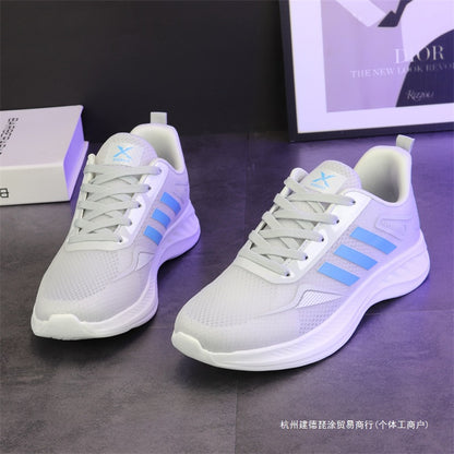 2025 verão Novo Tênis Casual Leve Masculino Sapatos de Malha Branca Masculino e Feminino Casal Tênis de Corrida Respirável