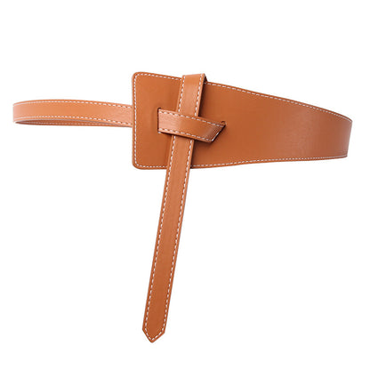 Cross-border ladies knotted wide belt dress coat sweater decorative belt fashion elegant style belt wholesale