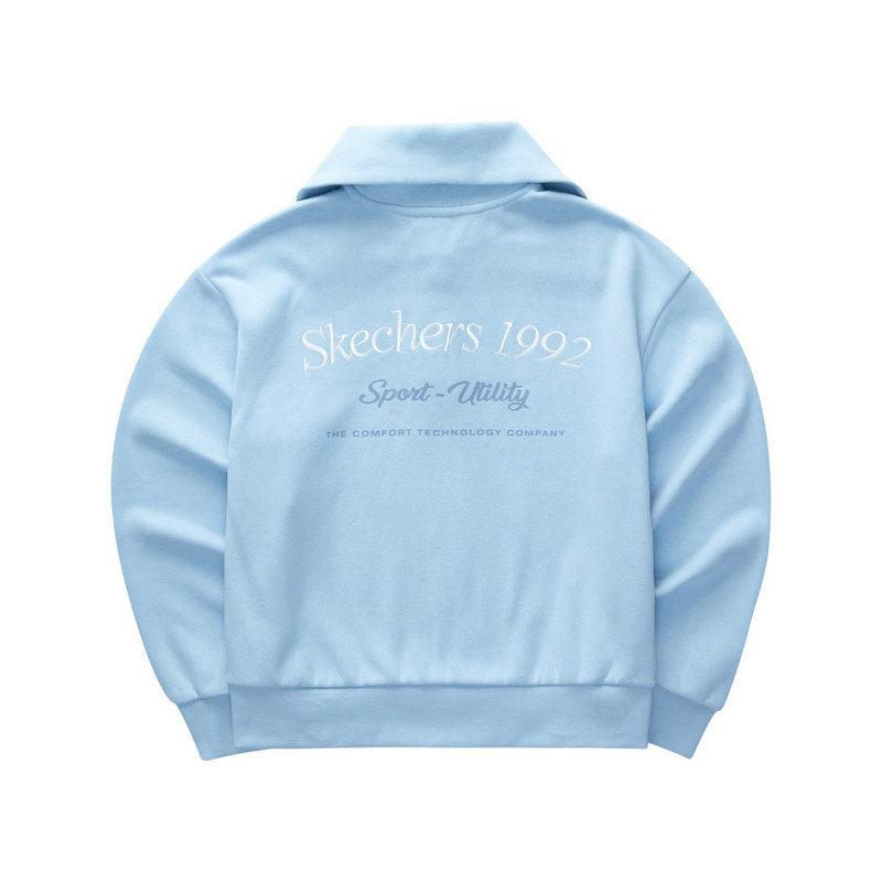 Sweatshirt SKX Skechers Mulher Primavera 2024 Novo Modelo Solto com Gola Redonda Casual Desportivo L124W019 00FU