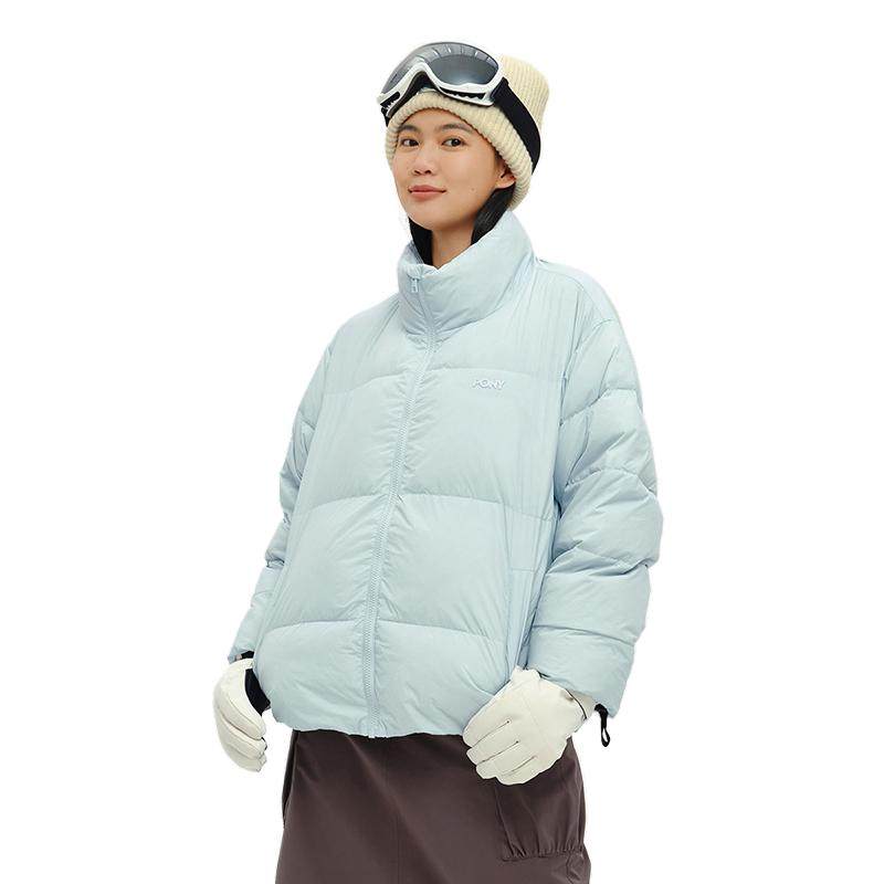 Boni PONY1972 Women's Down Jacket 2025 Winter Powder Blue Outdoor Leisure Down Jacket 243W2OF30PB