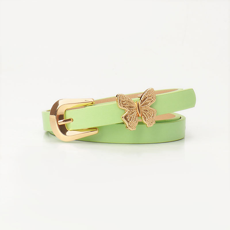 New Sweet Girl Style Belt Women's Fashion Korean Style Belt Women's Cute Wind Butterfly Decoration Versatile Dress Belt