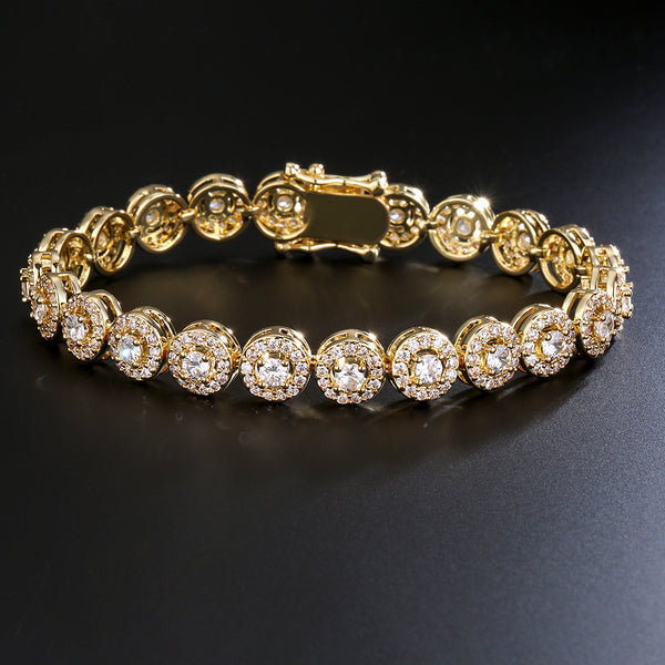 European and American cross-border high-end light luxury fully inlaid AAA zircon bracelet, niche vintage elegance, socialite and close friend hand accessory - view 2 | Ciaura