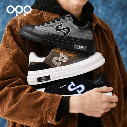 OPP spring board shoes, platform soles, comfortable retro casual shoes, fashion and versatile ruffian handsome men's shoes, low-top lace-up sneakers