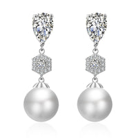 EP2398 Earrings - Platinum Pearl Earrings