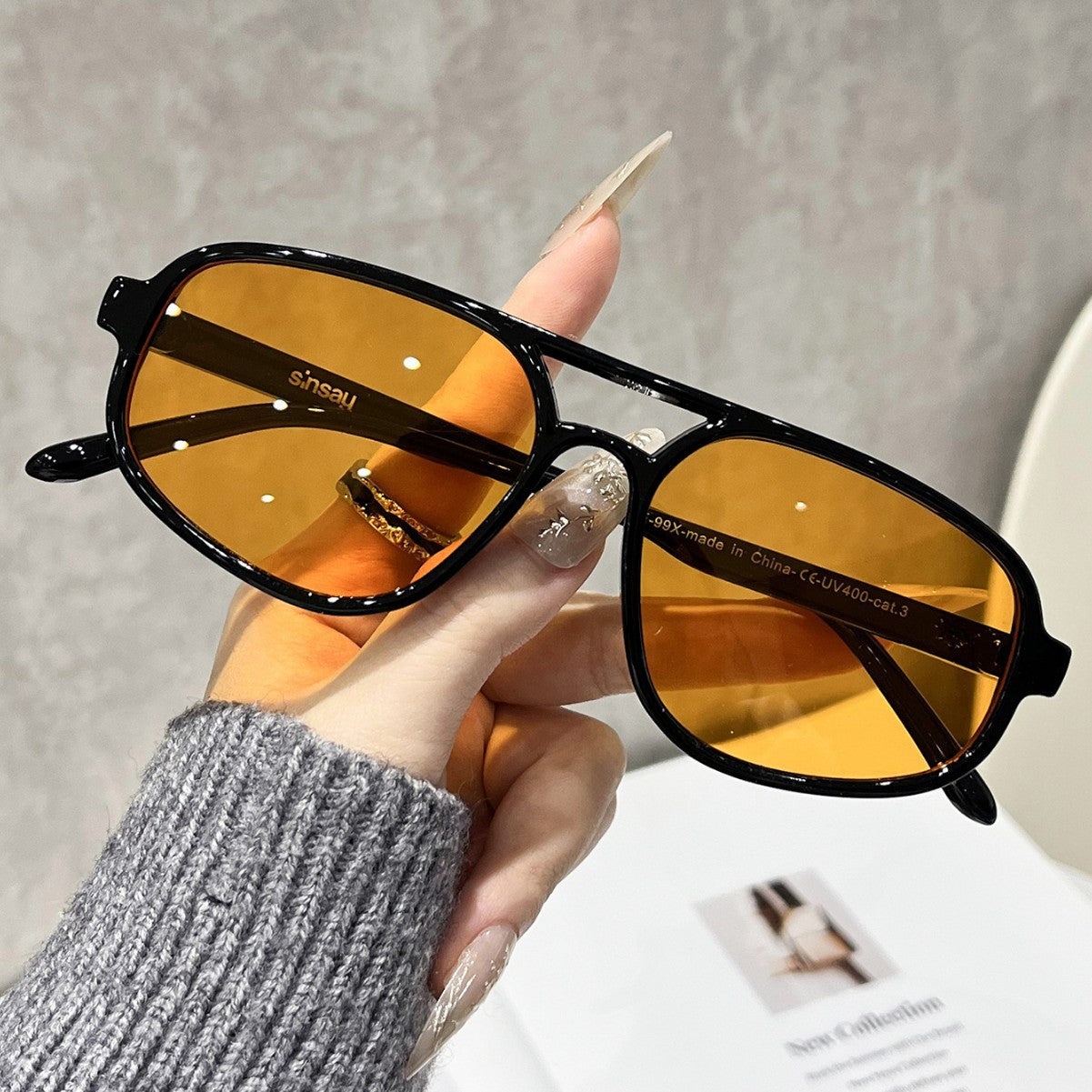 Dual-Beam Sunglasses 2026 European & American New High-End Sunglasses for Men and Women, Sun Protection Driving Pilot Sunglasses