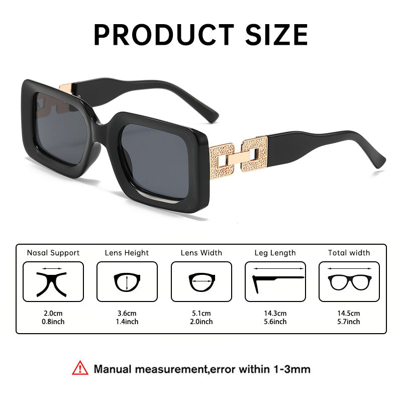 Fashionable small-frame sunglasses for women, 2025 new European and American style square frame high-end street style sunglasses for outings and driving